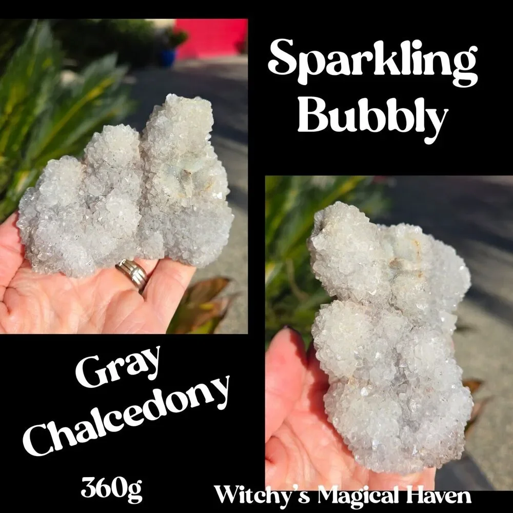 Gray Chalcedony Sparkling Protection Crystal